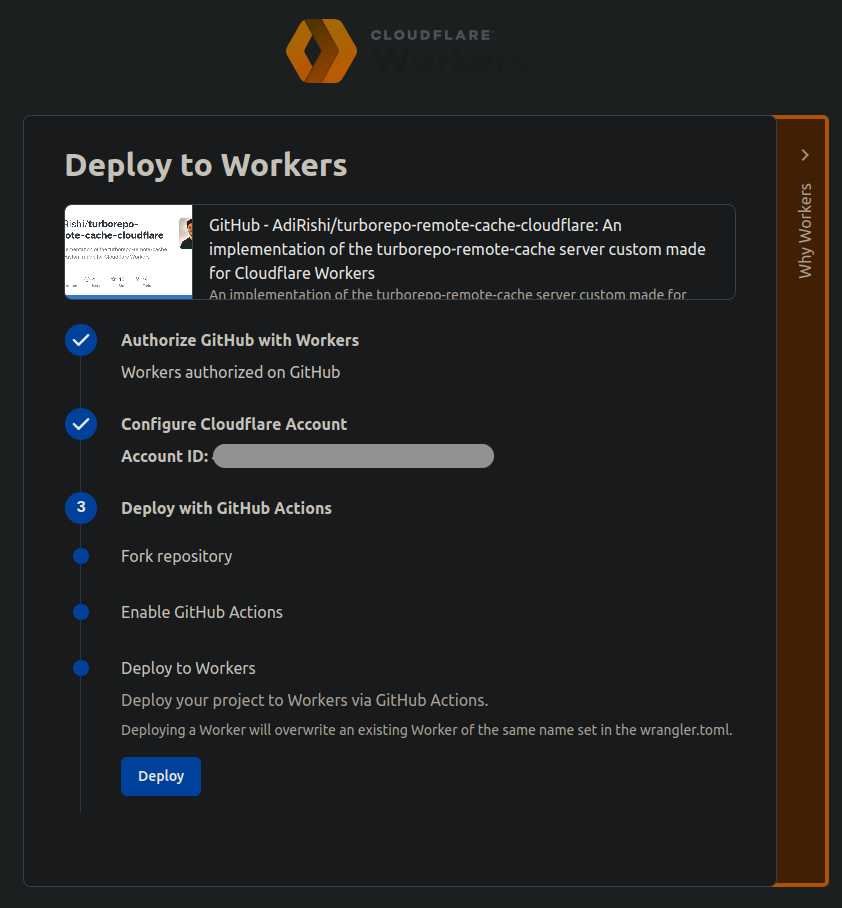 One Click Deployment Step 3